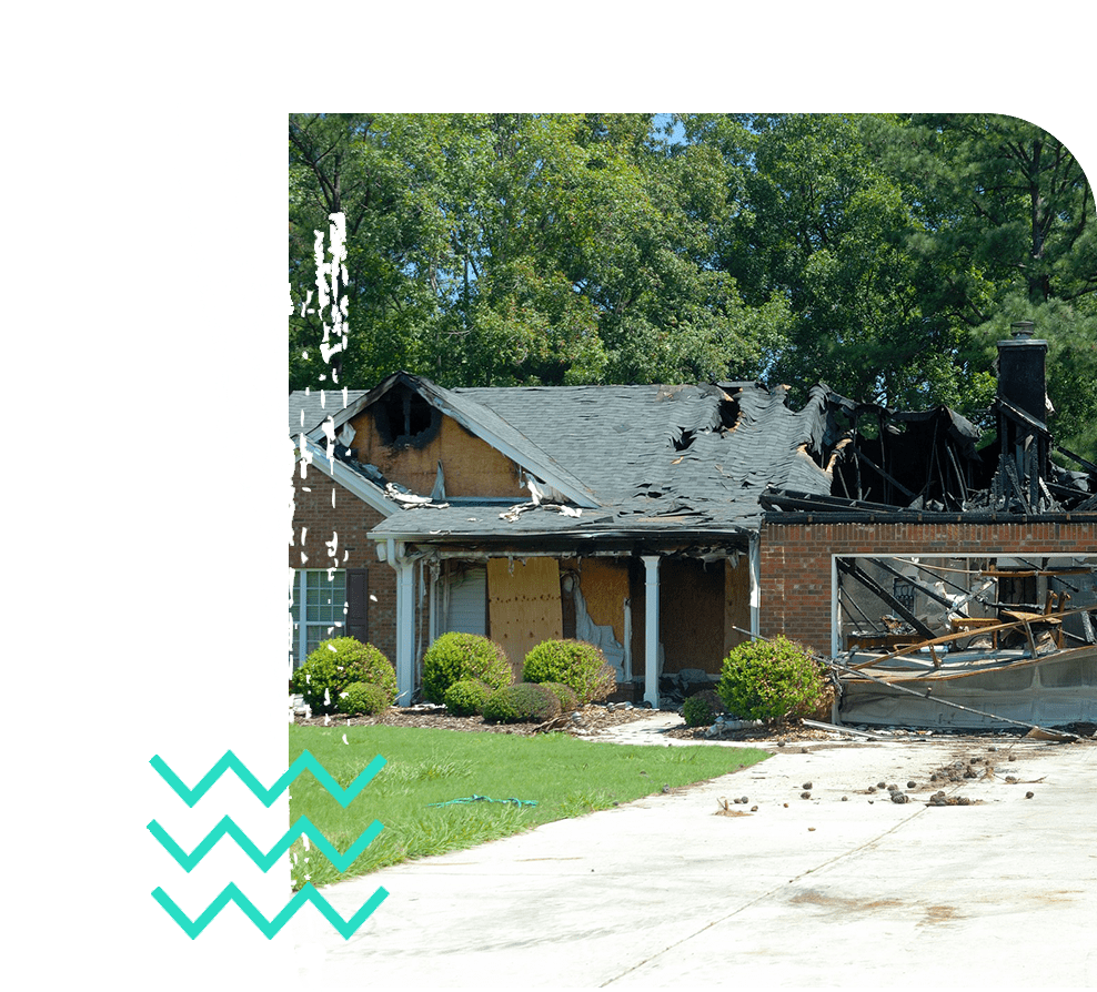 A house that has been demolished and is being remodeled.